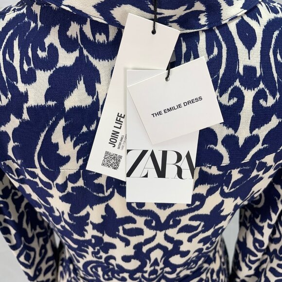 ZARA "THE EMILIE DRESS" NWT - Elegant Paisley print pockets button up and belt - Picture 8 of 8